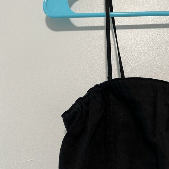 Theory‎ Black Kayleigh Eco Crunch Waist Convertible Button Front Linen Dress - Picture 8 of 13